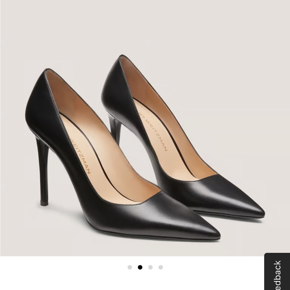 Stuart Weitzman Black Pointed Toe Heels